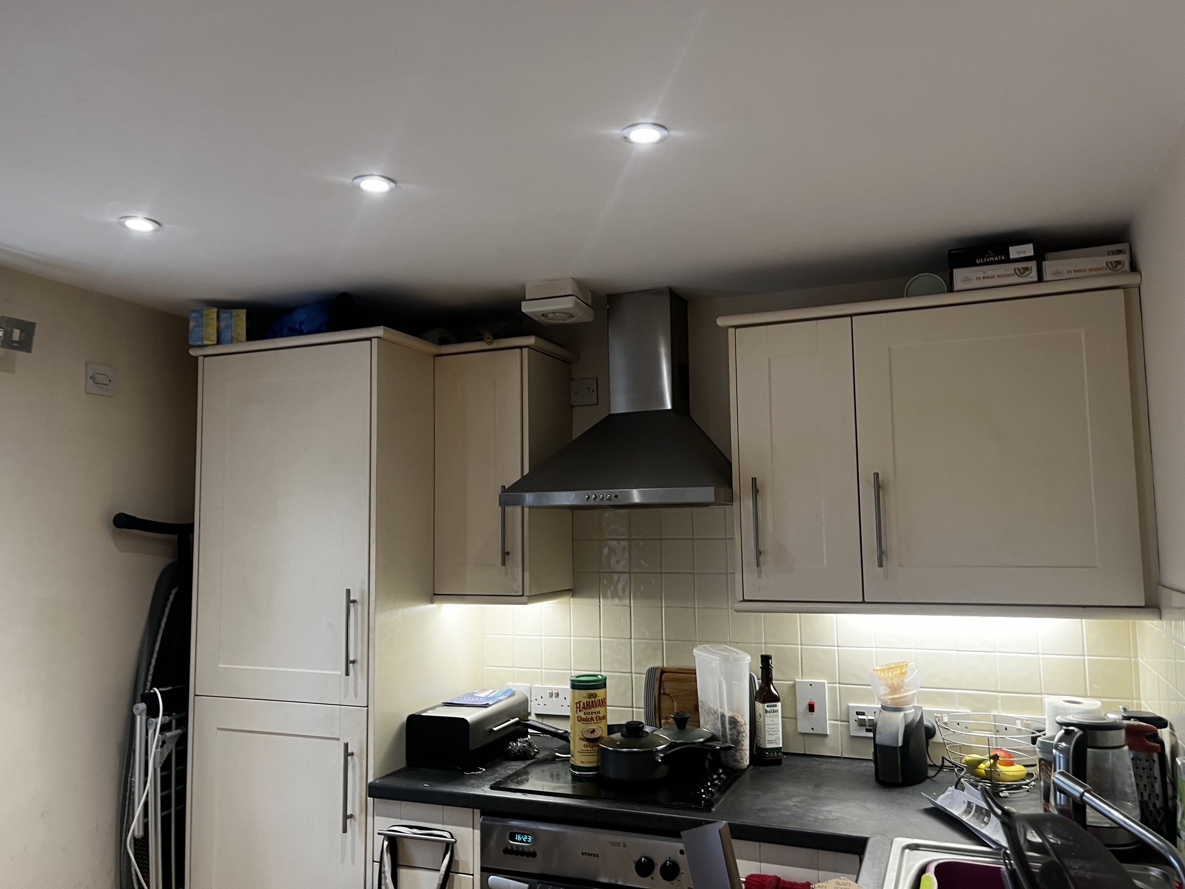 Kitchen downlights and under-counter lighting, finished work by CAN Electrical Contractors