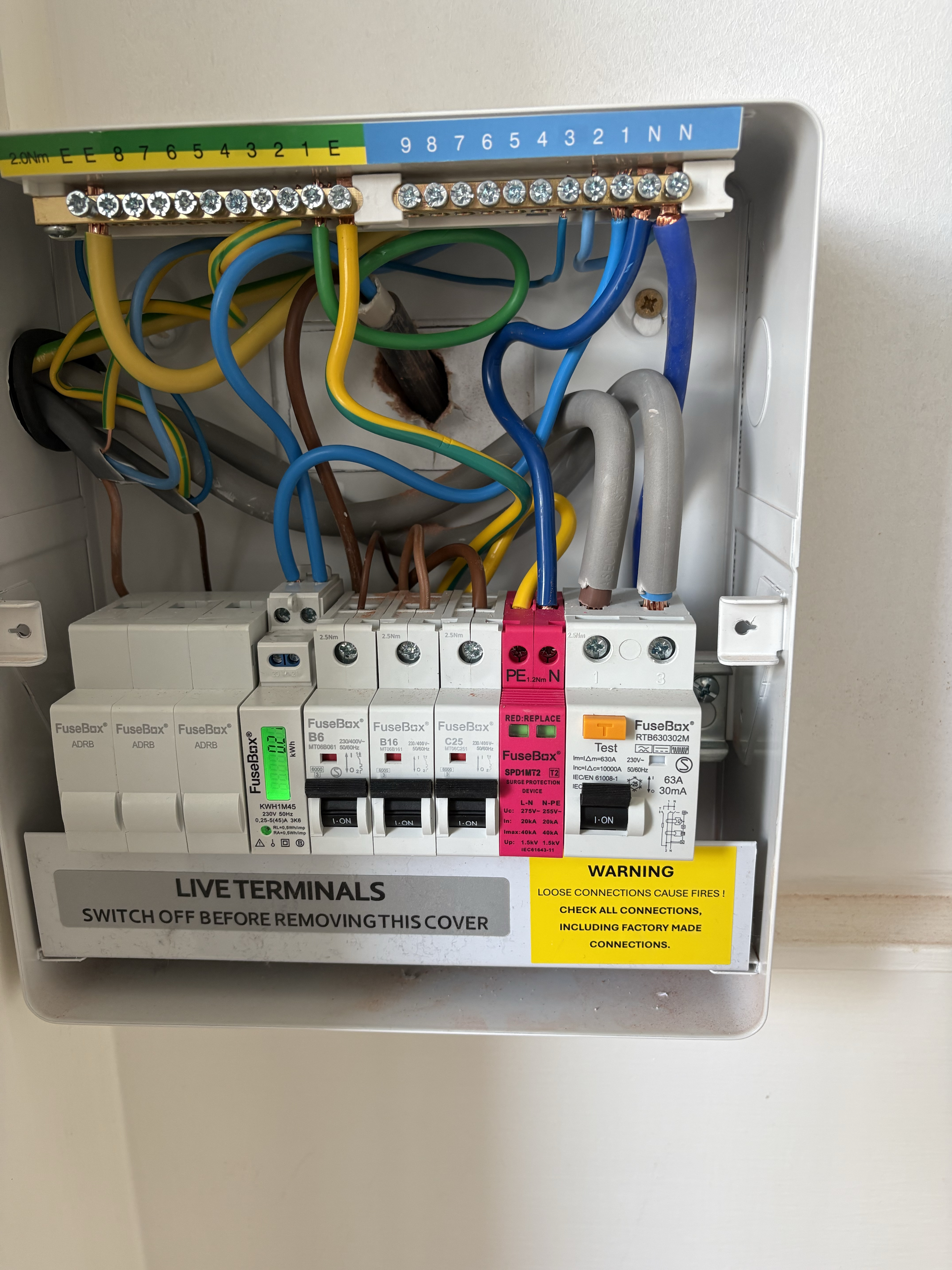 Finished electrical work from one of our own previous jobs