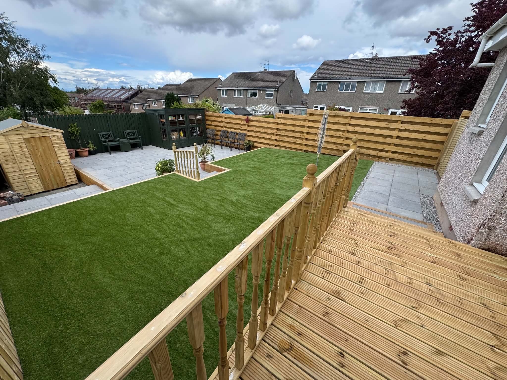 Finished artificial grass lawn laid by JV Handyman & Garden Services