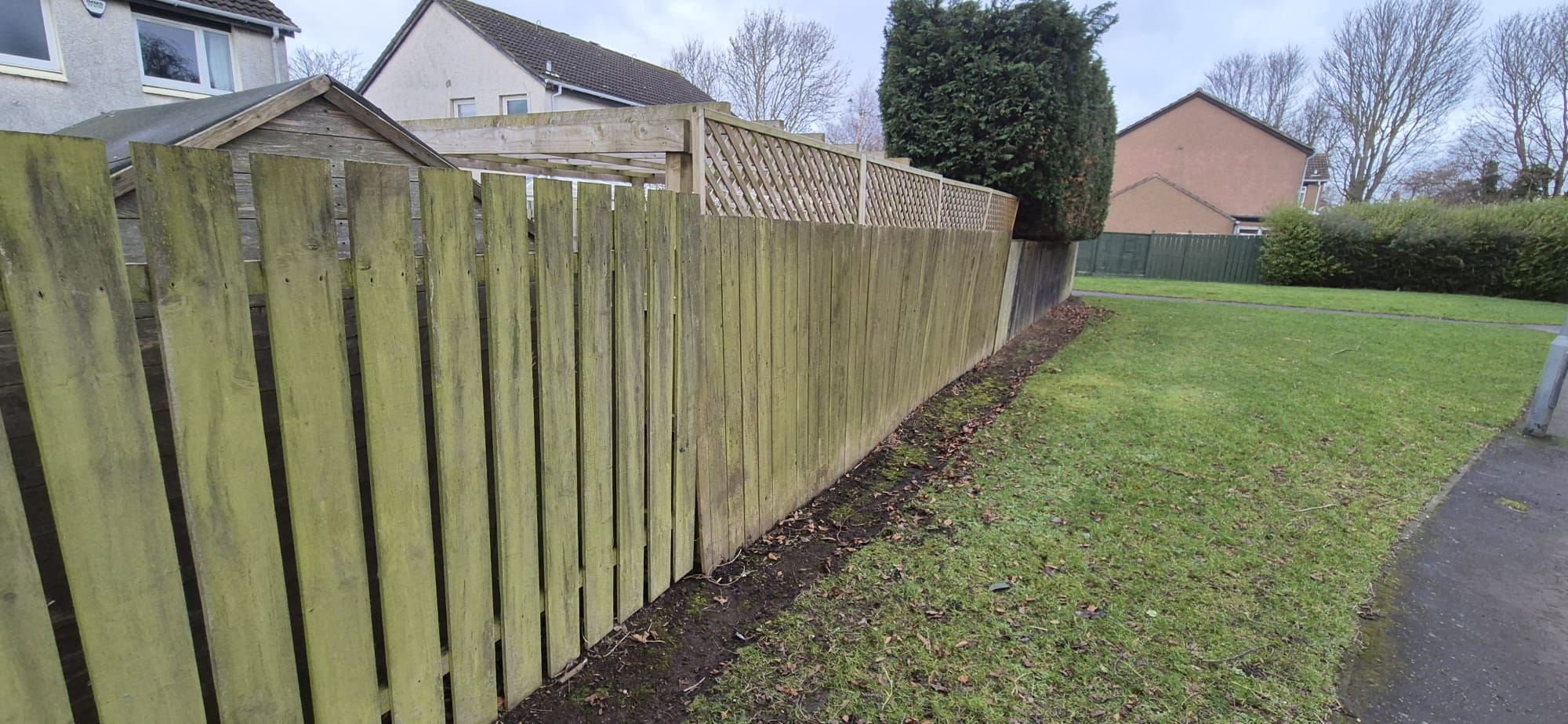 Fence with trellis top fitted by us