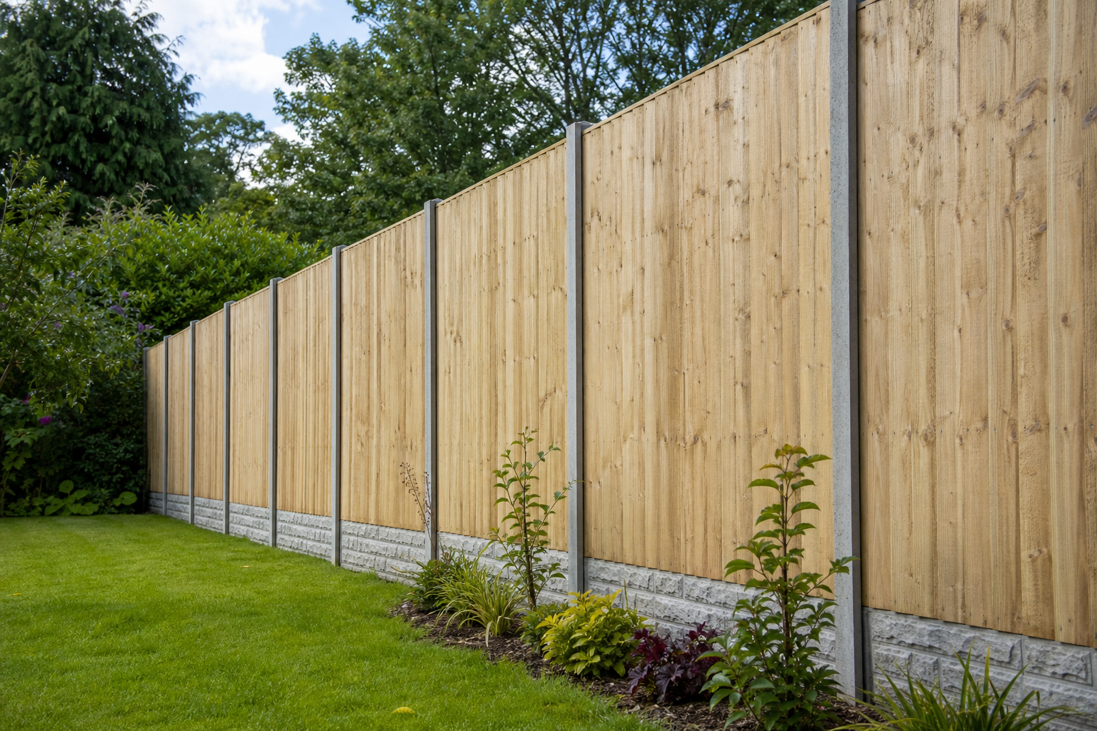 Finished fencing put up by Miller Landscaping