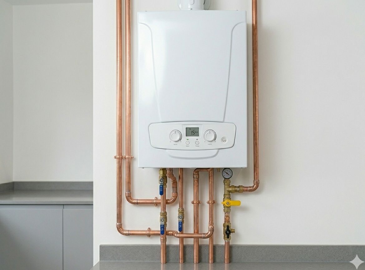 A finished boiler installation carried out by us