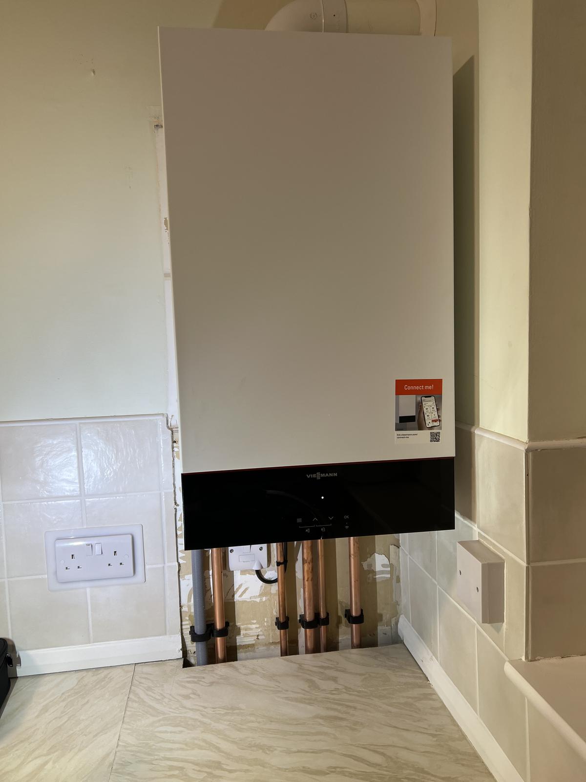 Completed boiler installation by Optimum HVAC