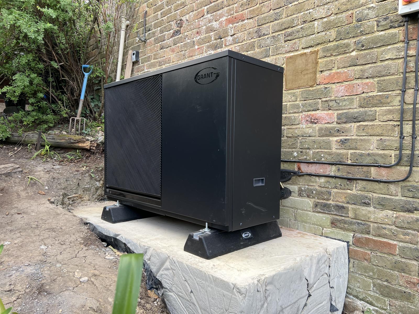 A finished heat pump installation carried out by our team
