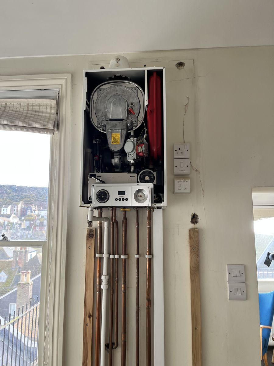 Finished boiler repair work by Optimum HVAC